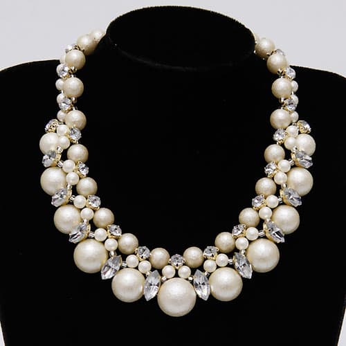 Cotton Pearl Fashion Jewelry Choker Necklace